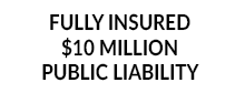 fully insured $10 million public liability